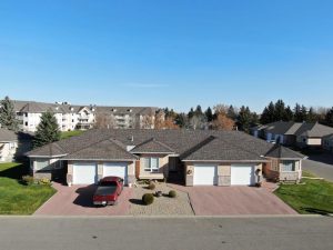 completed roof of multi unit home image taken by drone