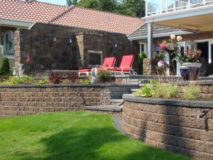 The Cavalry Custom Outdoor lounge with Retaining walls Construction
