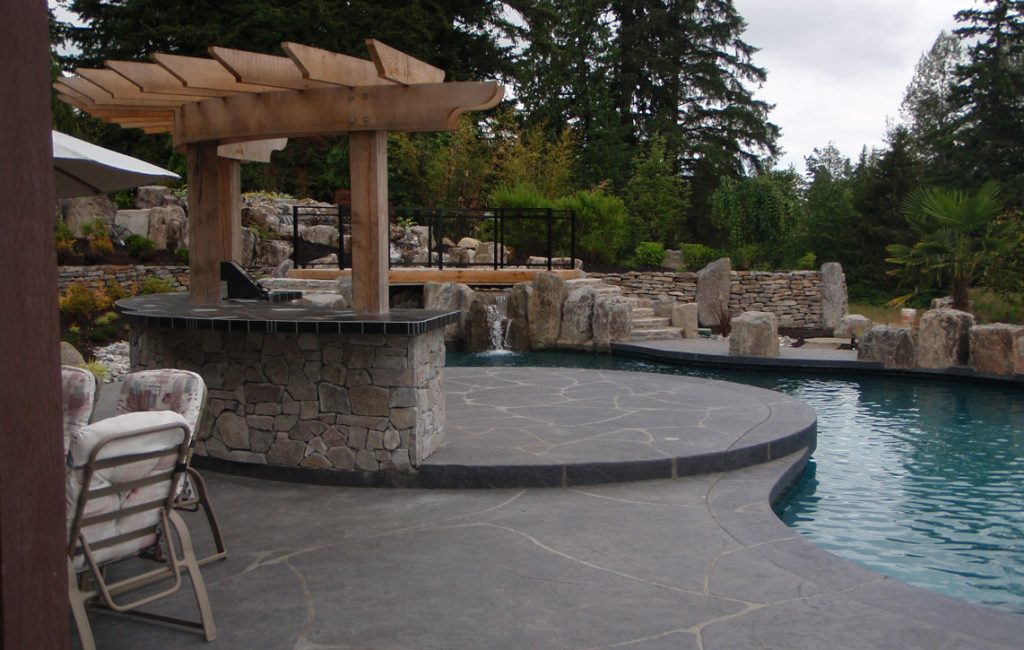 Outdoor living Barbeque kitchen by the pool